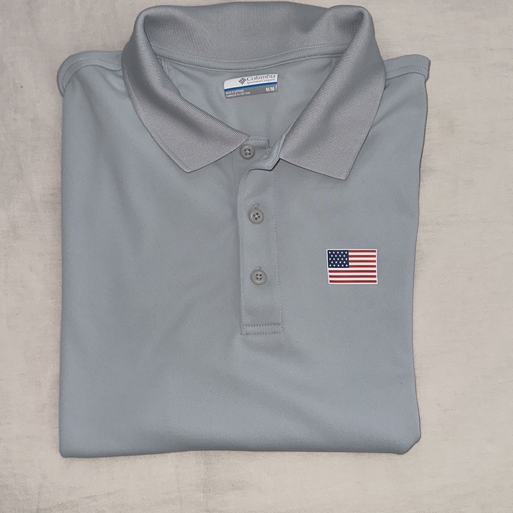 Men’s Columbia USA flag polo